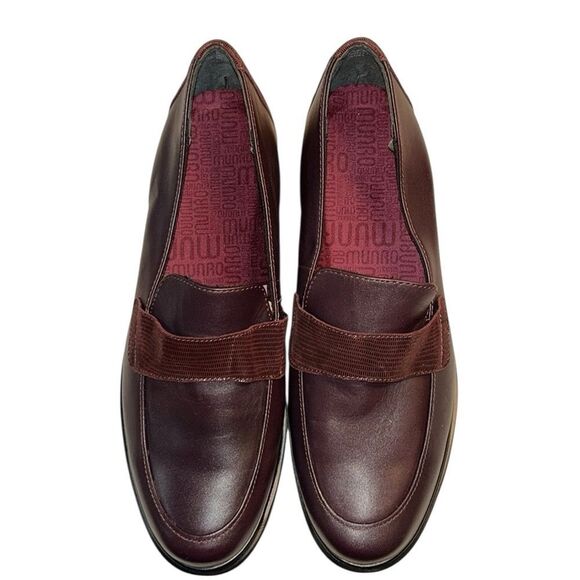 Munro Geana Wine Color Leather Loafers Shoes(Size 8M) - Picture 2 of 11
